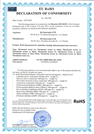 Declaration of conformity of terneo ax, sx, bx, nx, rzx to Directive 2011/65/EU