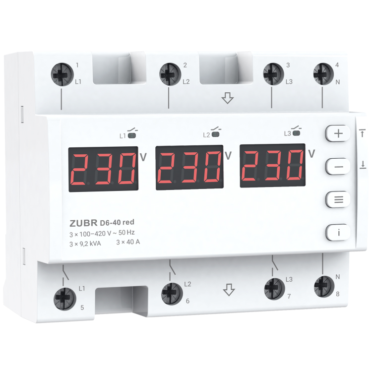 Voltage relays ZUBR D6-40 red