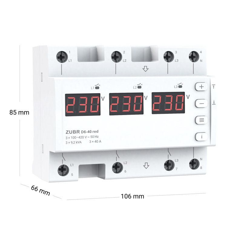 Voltage relays ZUBR D6-40 red - Image 2
