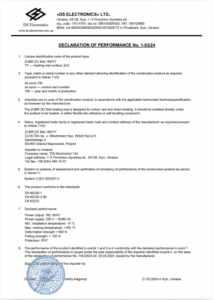 ZUBR DC Mat DECLARATION OF PERFORMANCE № 1-0324